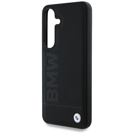Etui BMW Leather Big Wordmark do Samsung Galaxy S25 czarny