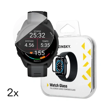WOZINSKY SZKŁO HARTOWANE FULL GLUE DO GARMIN FORERUNNER 165 ZESTAW 2 SZTUKI