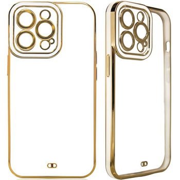 HURTEL FASHION CASE ETUI DO SAMSUNG GALAXY A12 5G POKROWIEC ZE ZŁOTĄ RAMKĄ