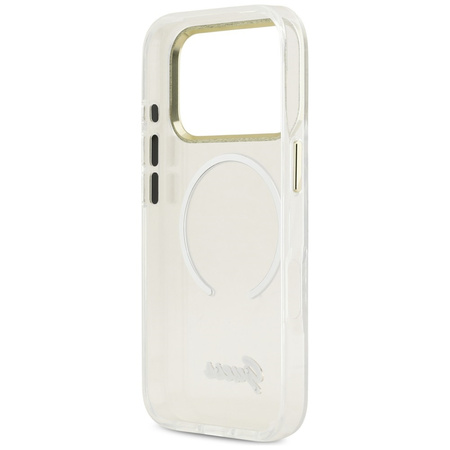 Etui Guess IML Gradient Script Metal MagSafe do iPhone 17 Pro biały