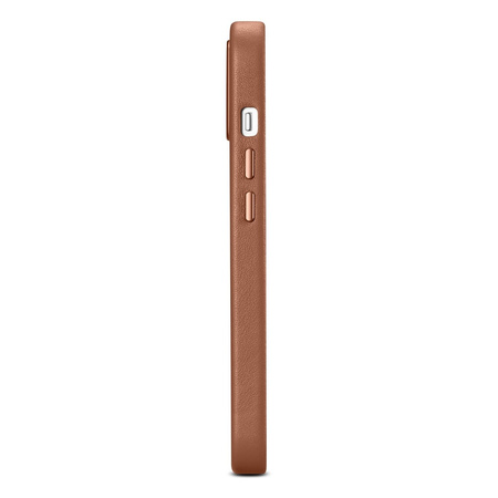 iCarer Case Leather pokrowiec etui z naturalnej skóry do iPhone 14 Plus brązowy (kompatybilne z MagSafe)