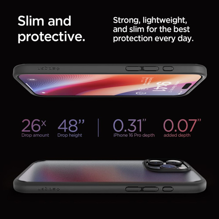 SPIGEN CASE ULTRA HYBRID DO IPHONE 16 PRO ZBUDOWANE Z TRWAŁYCH MATERIAŁÓW
