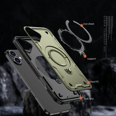 HURTEL ETUI DO MAGSAFE DO IPHONE 16 Z PANCERNYM KORPUSEM I WZMOCNIONĄ