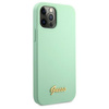Guess GUHCP12MLSLMGGN iPhone 12/12 Pro 6,1" zielony/green hardcase Metal Logo Script