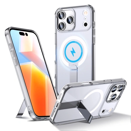 Etui Hybrid Armor X na Samsung Galaxy S25 FE z podstawką kompatybilne z MagSafe - przezroczyste