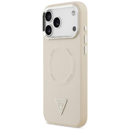 Etui Guess Triangle Logo MagSafe do iPhone 17 Pro beżowy