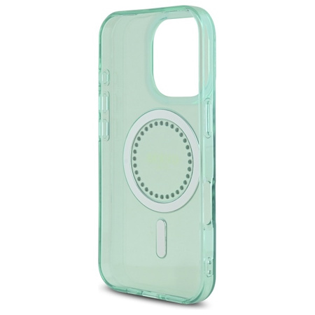GUESS ETUI HARDCASE DO IPHONE 16 PRO 6.3 DO MAGSAFE IML RHINESTONES ZIELONE