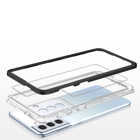 Clear 3in1 etui do Samsung Galaxy S21+ 5G (S21 Plus 5G) żelowy pokrowiec z ramką czarny