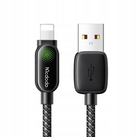MCDODO KABEL USB-A LIGHTNING SZYBKIE ŁADOWANIE PD 12W 1M LED CZARNY