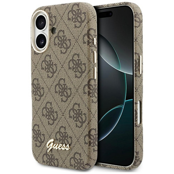 Etui Guess 4G Script MagSafe do iPhone   17 brązowy