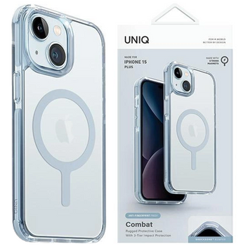 Etui UNIQ Combat Magclick Charging na iPhone 15 Plus / 14 Plus - jasnoniebieskie