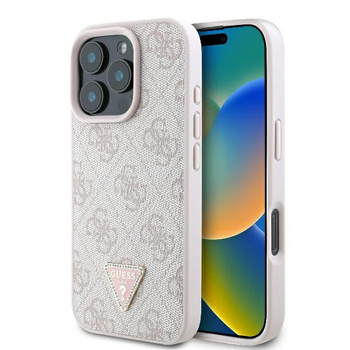 GUESS ETUI CASE HARDCASE DO IPHONE 16 PRO MAX 6.9 SKÓRZANE Z BROKATEM