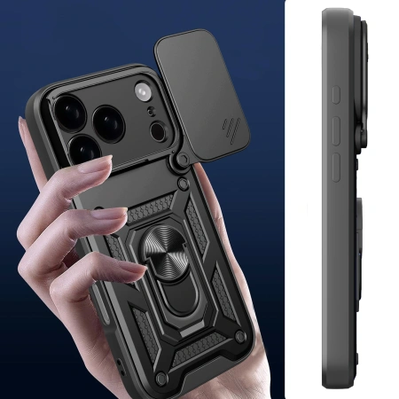 HURTEL ETUI HYBRID ARMOR CAMSHIELD DO IPHONE 17 PRO PANCERNE Z OSŁONĄ