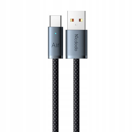 MCDODO KABEL USB-A USB-C SZYBKIE ŁADOWANIE USB TYP C 6A 100W 1M LED CZARNY