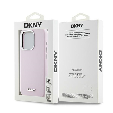 DKNY ETUI LIQUID SILICONE DO IPHONE 14 PRO 6.1 Z LOGO METALOWYM DO MAGSAFE