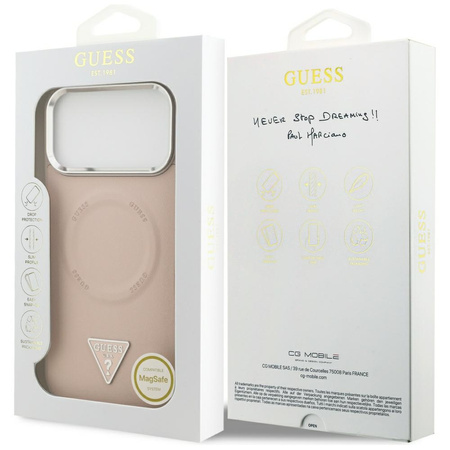 Etui Guess Triangle Logo MagSafe do iPhone 17 Pro Max różowy