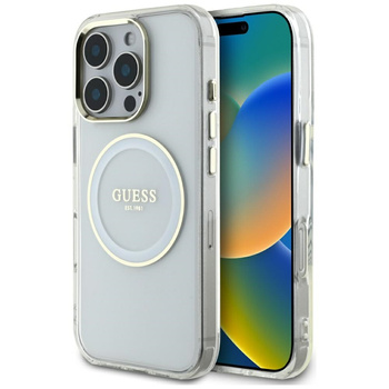 GUESS ETUI DO IPHONE 16 PRO MAX DO MAGSAFE LOGO CLASSIC BIAŁE WYSOKA JAKOŚĆ