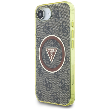 GUESS ETUI CASE IML METAL GLITTER DO IPHONE 16E DO MAGSAFE CIRCLE TRIANGLE