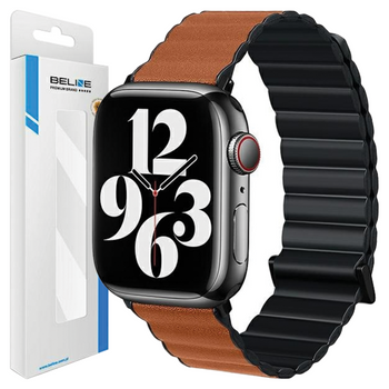 BELINE PASEK DO APPLE WATCH MAGNETIC PRO 38 40 41MM CZARNY BRĄZOWY SKÓRZANY