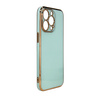 Lighting Color Case etui do iPhone 13 Pro Max żelowy pokrowiec ze złotą ramką miętowy
