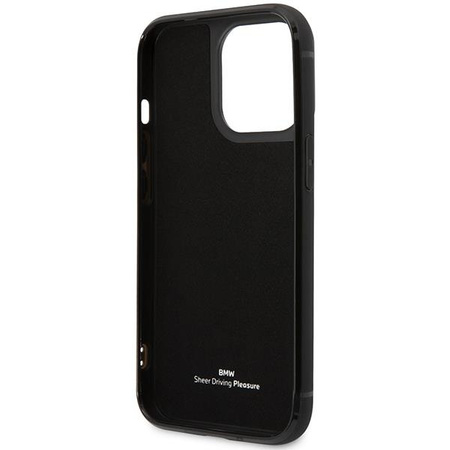Etui BMW BMHCP14L22RSEPK na iPhone 14 Pro - czarne Leather Card Slot