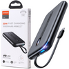 Joyroom Linglong powerbank 10000mAh 20W Power Delivery Quick Charge USB / USB Typ C / wbudowany kabel USB Typ C czarny (JR-L001 black)