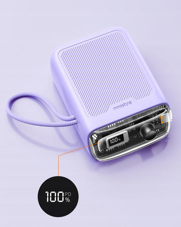 INNOSTYLE MINI POWERBANK 10000MAH 2X USB-C TYP C 33W ROZWIJANY KABEL USB-C