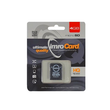 IMRO KARTA PAMIĘCI MICROSD 4GB DO TELEFONÓW TABLETÓW W ZESTAWIE Z ADAPTEREM
