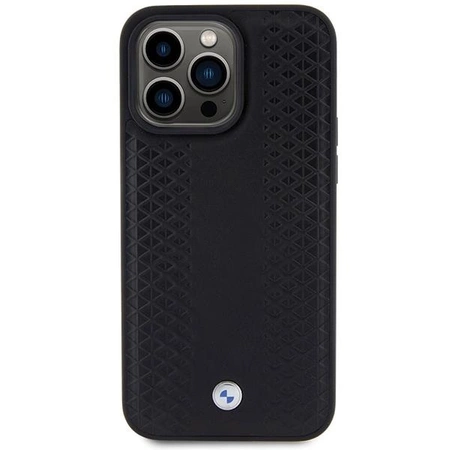 Etui BMW Leather Diamond Pattern na iPhone 15 Pro - czarne