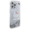 Etui Hello Kitty Liquid Glitter Charms Kitty Head na iPhone 15 Pro Max - srebrne