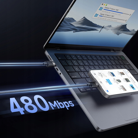 MCDODO KABEL USB-C SZYBKIE ŁADOWANIE DO SAMSUNG APPLE USB TYP C 60W 1M LED