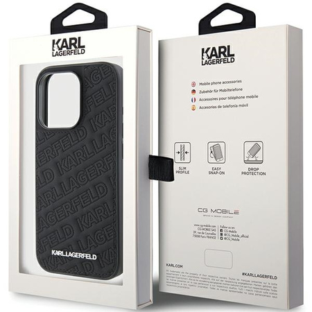 KARL LAGERFELD ETUI HARDCASE DO IPHONE 15 PRO 6.1 QUILTED K PATTERN BLACK