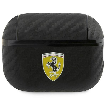 Etui Ferrari FESAP2CABK na AirPods Pro 2 cover - czarne On Track PU Carbon