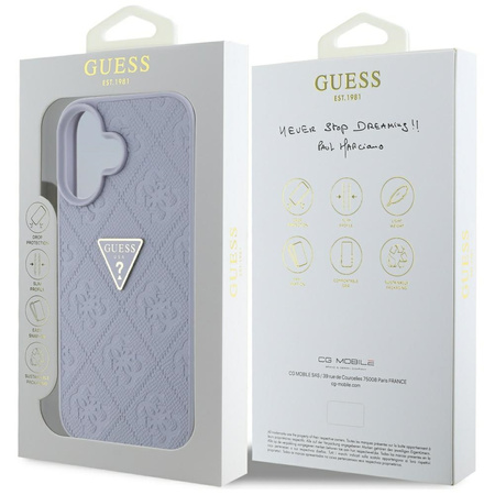 GUESS ETUI CASE POKROWIEC TPU DO IPHONE 16 Z LOGO METALOWYM I WZOREM