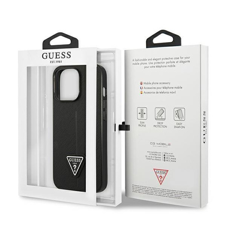 Guess GUHCP14LPSATLK iPhone 14 Pro 6,1" czarny/black hardcase SaffianoTriangle Logo