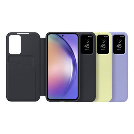 Samsung Smart View Wallet Case etui Samsung Galaxy A54 5G pokrowiec z inteligentną klapką okienkiem portfel na kartę czarne (EF-ZA546CBEGWW)