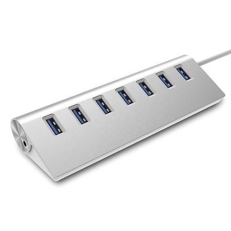 Rozgałęźnik portów do komputera  Co2 HUB 7 x USB  3.0, port dodatkowego zasilania dla Windows, MacOs, Linux