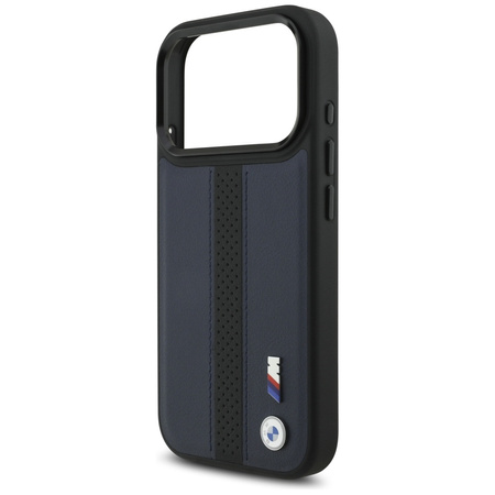 Etui BMW M Perforated Stripe Logo MagSafe do iPhone 17 Pro granatowy