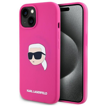 KARL LAGERFELD ETUI DO IPHONE 15 6.1 HARDCASE SILICONE KARL HEAD DO MAGSAFE