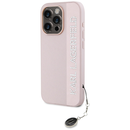 KARL LAGERFELD HARDCASE DO IPHONE 15 PRO 6.1 Z RHINESTONES I CHARM SAFFIANO