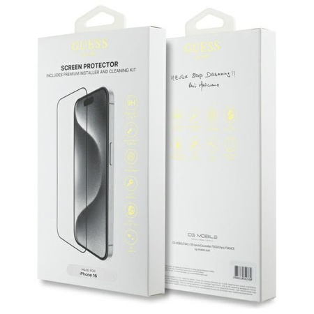 GUESS SCREEN PROTECTOR SZKŁO HARTOWANE DO IPHONE 16 6.1” 2.5D OCHRONNE