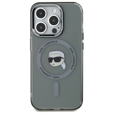 KARL LAGERFELD ETUI DO IPHONE 15 PRO MAX 6.7 HARDCASE Z METALOWYM LOGO KARL