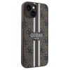 Etui Guess 4G Printed Stripes MagSafe na iPhone 15 / 14 / 13 - brązowe