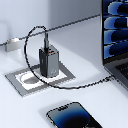 MCDODO SZYBKA ŁADOWARKA SIECIOWA ZASILACZ 3X USB-C PD USB GAN 67W KABEL 1M