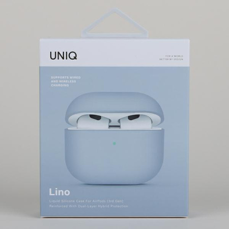 Etui Uniq Lino na AirPods 3 gen Silicone błękitny/arctic blue