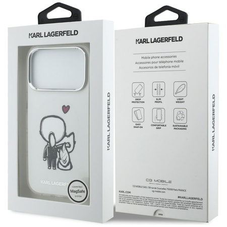 Etui Karl Lagerfeld Karl & Choupette Back MagSafe do iPhone 17 Pro przezroczysty