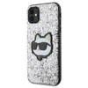 Etui Karl Lagerfeld KLHCN61G2CPS na iPhone 11 / Xr - srebrne Glitter Choupette Patch