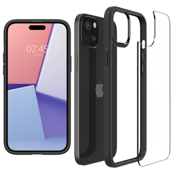 Spigen Crystal Hybrid, matte black - iPhone 15 Plus