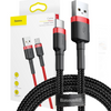 Baseus Cafule Cable wytrzymały nylonowy kabel przewód USB / USB-C QC3.0 2A 3M czarno-czerwony (CATKLF-U91)