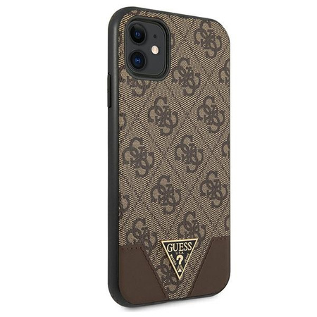 GUESS ETUI HARD CASE DO IPHONE 11 Xr 6.1 4G TRIANGLE COLLECTION BRĄZOWE